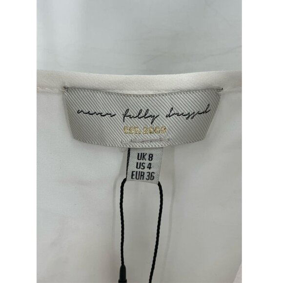 Never Fully Dressed Womens White Sansa Sequin Spaghetti Strap Slip Dress Size 4 - Picture 13 of 15